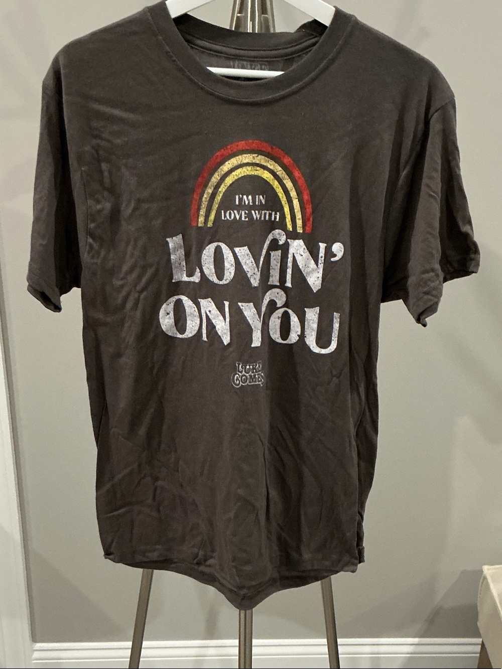 Lovin' On You Graphic T-Shirt – Black with Red/Yellow Accent